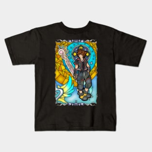 Kingdom Hearts 3 Sora Stained Glass Kids T-Shirt